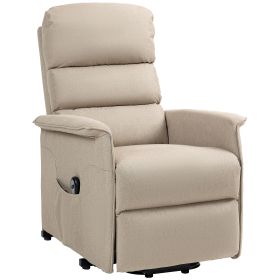 HOMCOM Senior Power Lift Chair Recliner, Electric, Remote Control, Comfort Design, Plush Seating, Beige