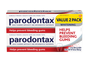 Parodontax Teeth Whitening Toothpaste for Bleeding Gums, 3.4 Oz, 2 Pack, Unflavored, for Adults