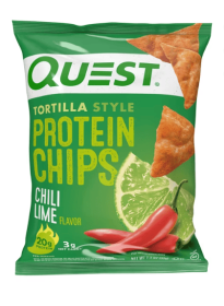 Quest Tortilla Style Protein Chips, Chili Lime Flavor, 20g Protein, 1.1 oz Single Bag