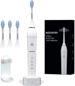 MOCEMTRY Sonic Electric Toothbrush Rechargeable toothbrushes for Adult with 4 Duponts Brush Heads, 4 Cleaning Mode Waterproof Electric Tooth Brus