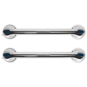 2Pcs Shower Grab Bars with Powerful Suction Cups 21.7in Long Waterproof Rustproof Bathroom Stool Bathtub Handicap Shower Grip Handle For Senior E