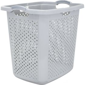 2.5 Bushel Extra Large Plastic Laundry Hamper, Soft Silver, Adult / Tween