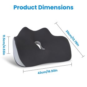 Memory Foam Seat Cushion Sciatica Pain Relief Cushion Pillow Seat Cushion with Machine Washable Cover for Home Office Car Wheelchair Airplane